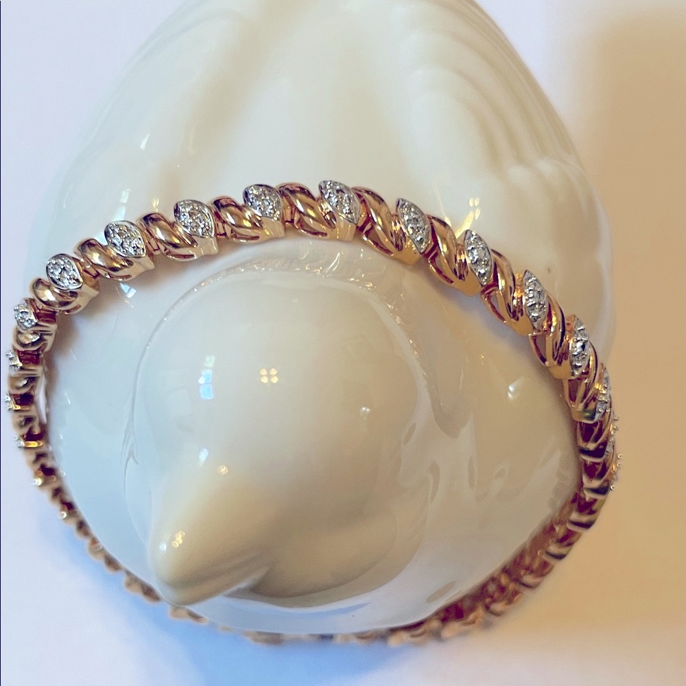 Gold Vermeil and Sterling Silver Tennis Bracelet